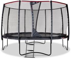 Батут EXIT PeakPro Ø 427 см, black, зі сходами і сіткою